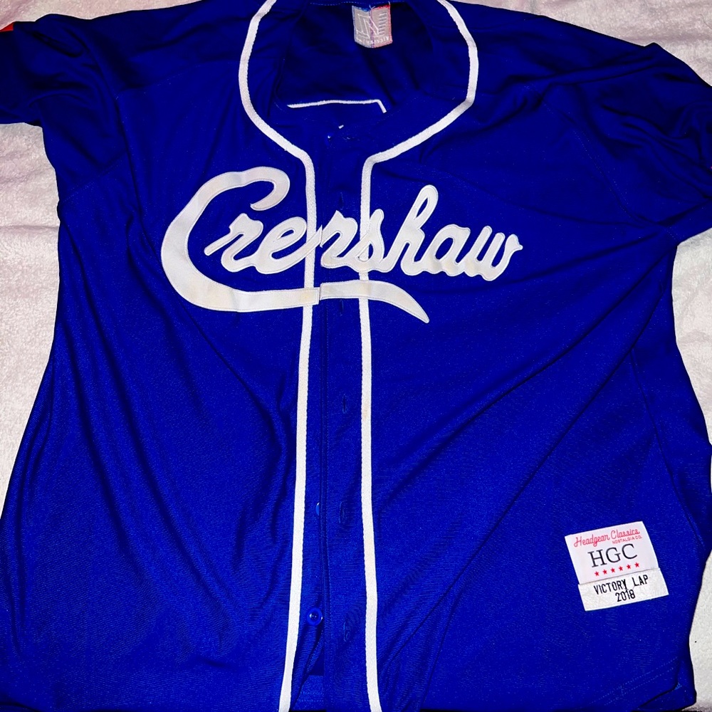 Nipsy Hustle Crenshaw Baseball Jersey 5XL Blue